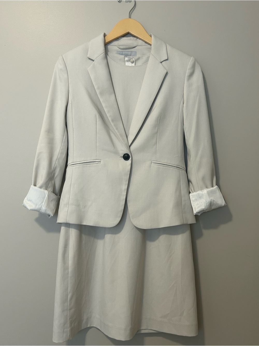 Women’s Light Gray Tailored Blazer with Matching Dress